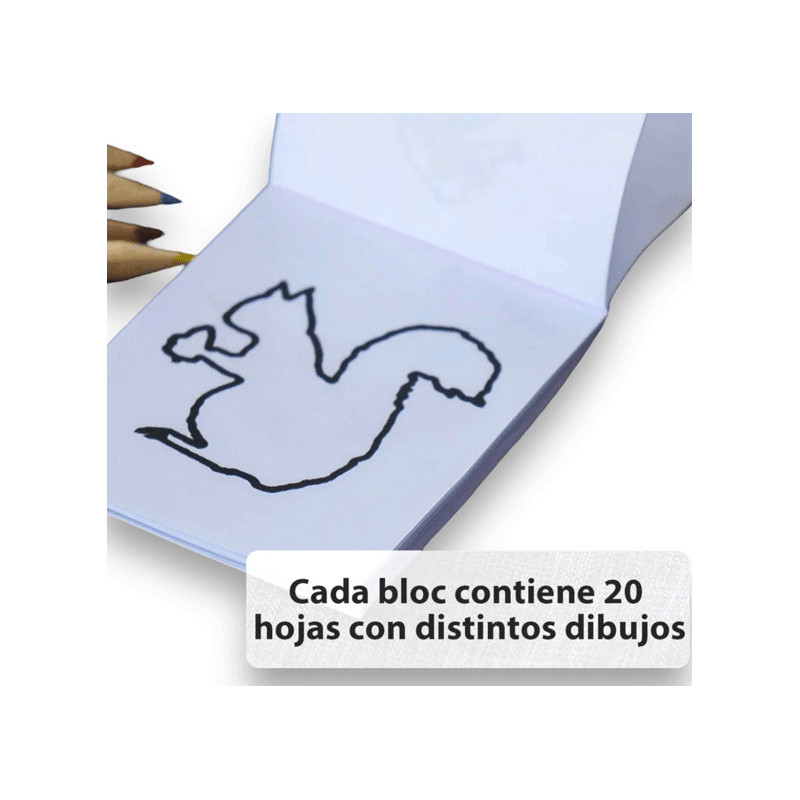 SET LÁPICES COLORES Y BLOC DE DIBUJO