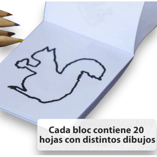 SET LÁPICES COLORES Y BLOC DE DIBUJO