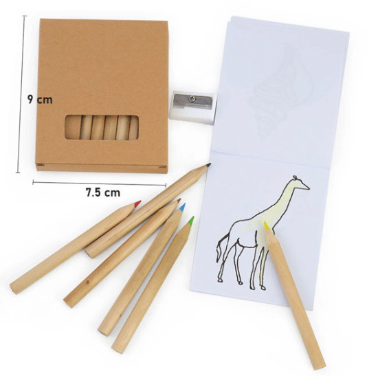 SET LÁPICES COLORES Y BLOC DE DIBUJO