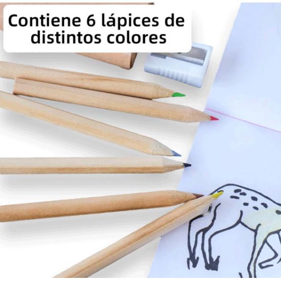 SET LÁPICES COLORES Y BLOC DE DIBUJO