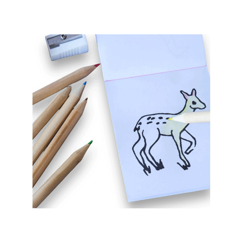 SET LÁPICES COLORES Y BLOC DE DIBUJO