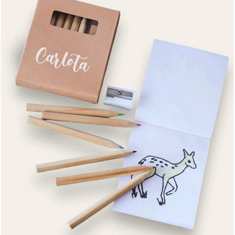SET LÁPICES COLORES Y BLOC DE DIBUJO