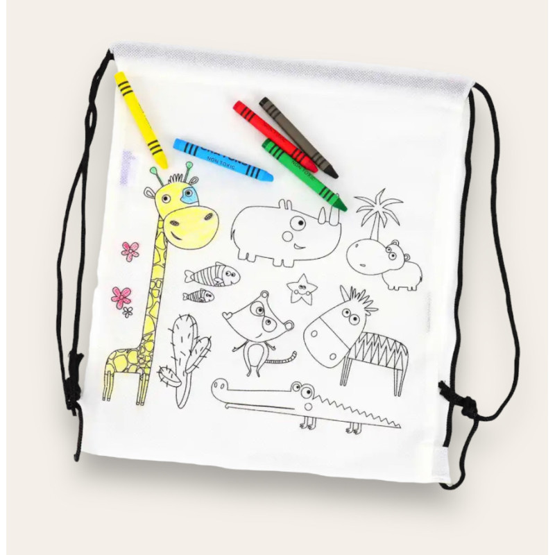 MOCHILA PARA COLOREAR + CERAS
