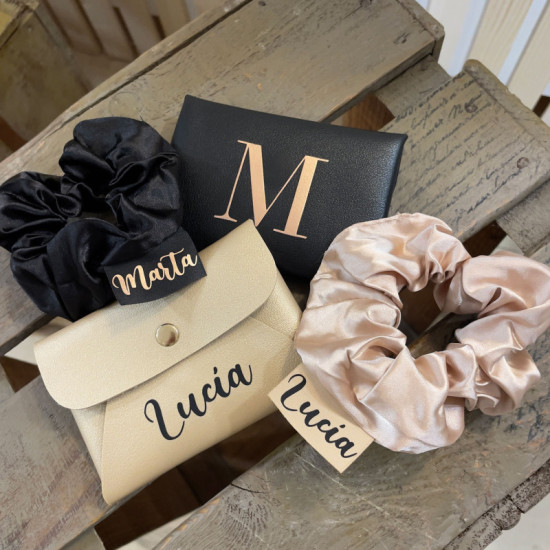 SET COLETERO SATÉN + MONEDERO PERSONALIZADO