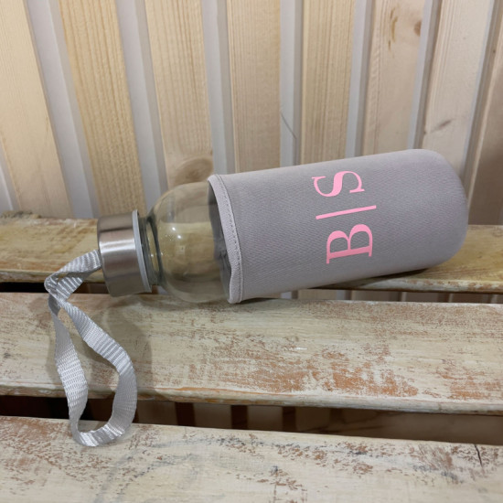 BOTELLA PERSONALIZADA NEOPRENO Y CRISTAL