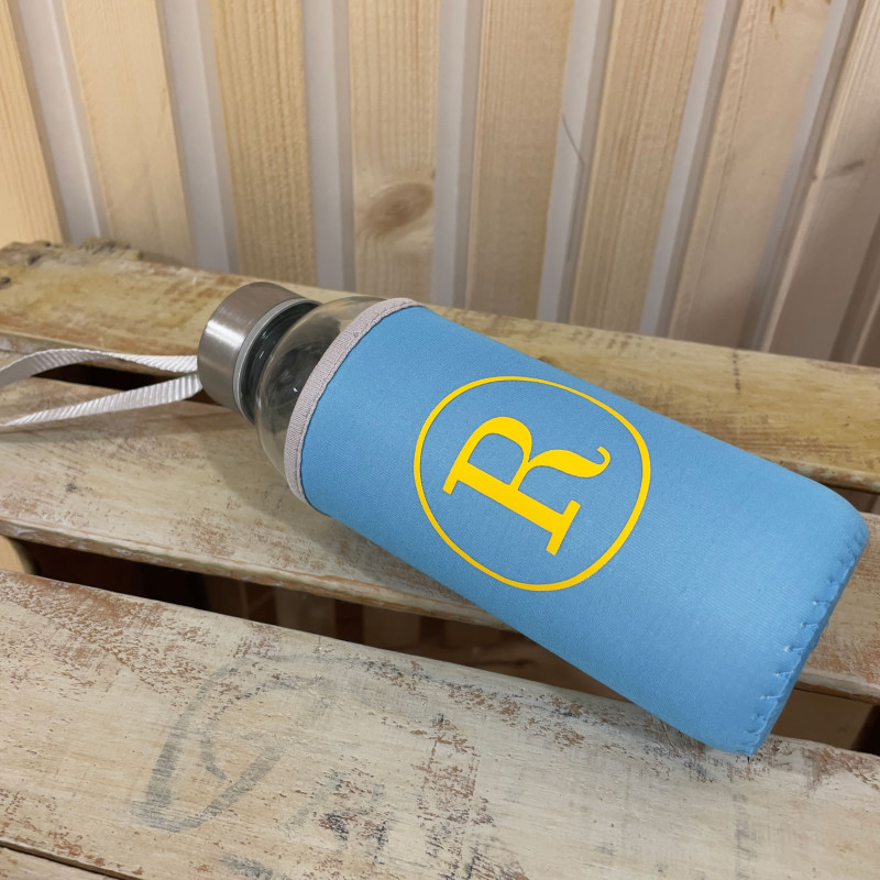 BOTELLA PERSONALIZADA NEOPRENO Y CRISTAL