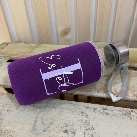 BOTELLA PERSONALIZADA NEOPRENO Y CRISTAL
