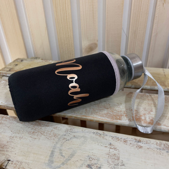 BOTELLA PERSONALIZADA NEOPRENO Y CRISTAL
