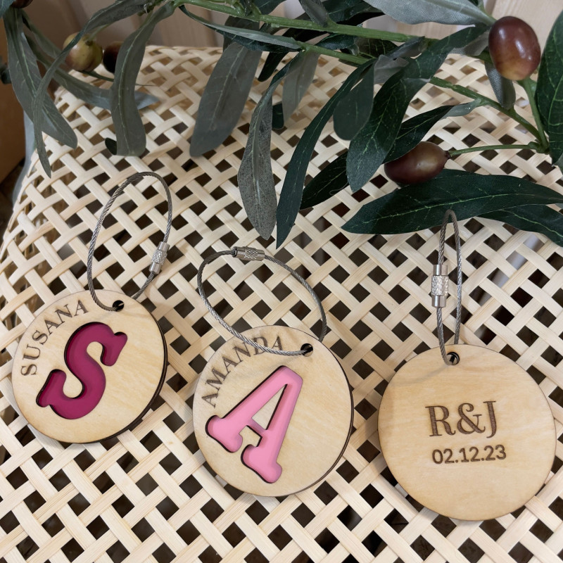 LLAVERO COLGADOR PERSONALIZADO MADERA REDONDO