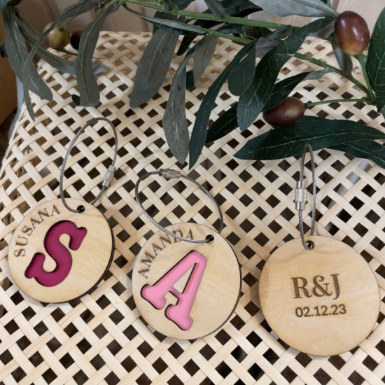 LLAVERO COLGADOR PERSONALIZADO MADERA REDONDO