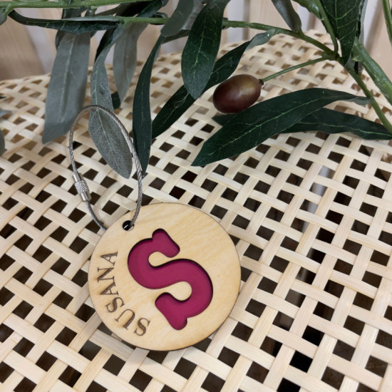 LLAVERO COLGADOR PERSONALIZADO MADERA REDONDO