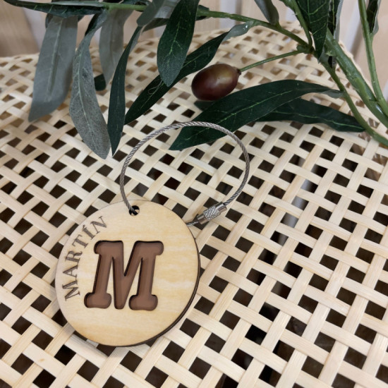 LLAVERO COLGADOR PERSONALIZADO MADERA REDONDO