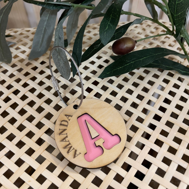 LLAVERO COLGADOR PERSONALIZADO MADERA REDONDO