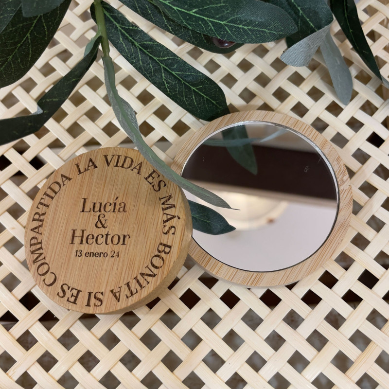 ESPEJO PERSONALIZADO MADERA DE BAMBÚ