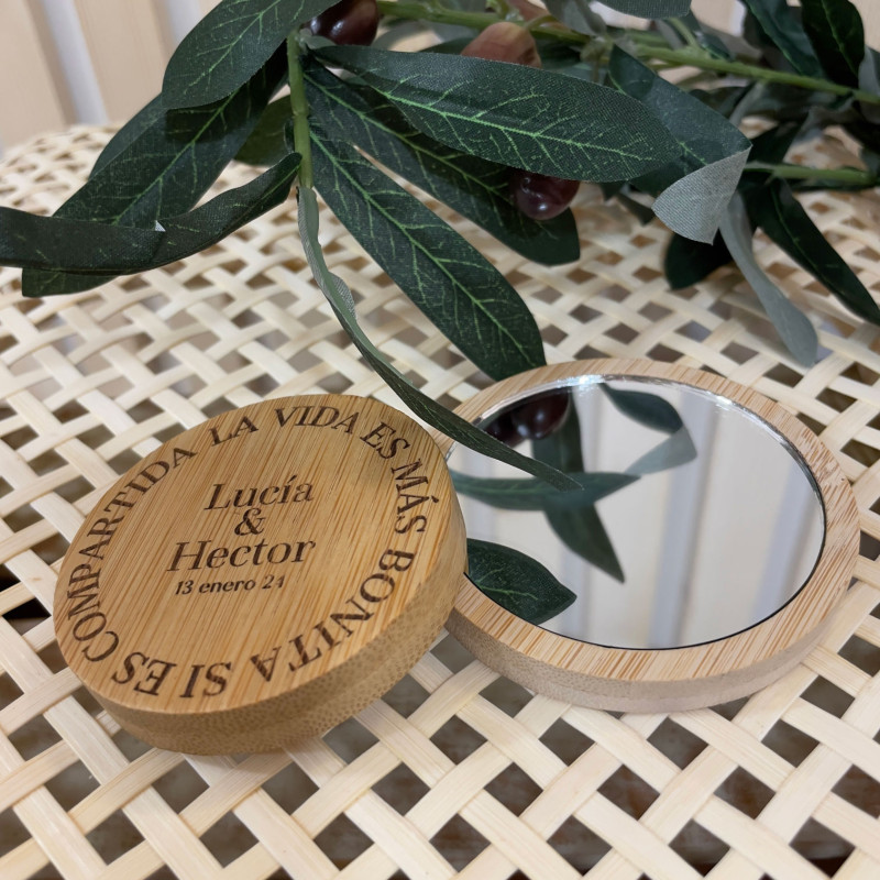 ESPEJO PERSONALIZADO MADERA DE BAMBÚ