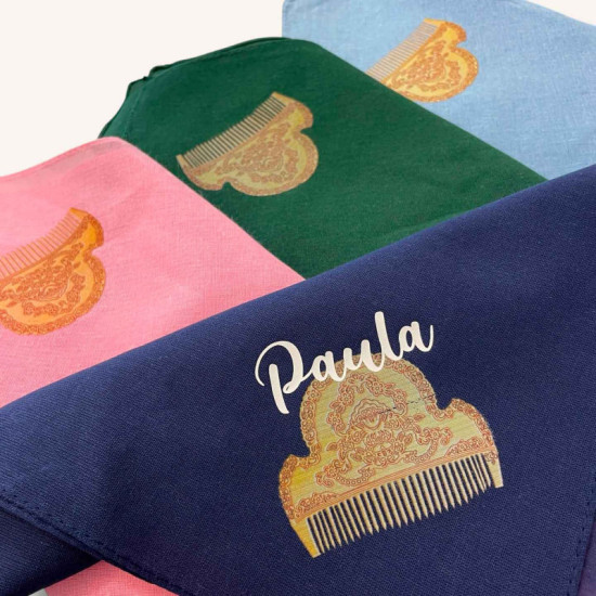 PAÑUELO FALLAS PERSONALIZADO PEINETA