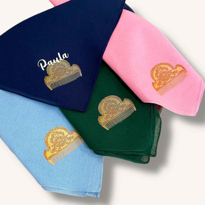 PAÑUELO FALLAS PERSONALIZADO PEINETA