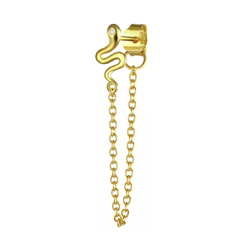 PENDIENTE SERPIENTE EN PLATA 925