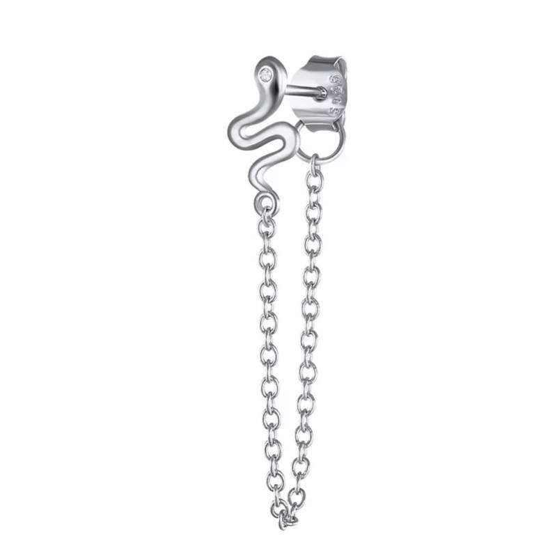 PENDIENTE SERPIENTE DORADO EN PLATA 925