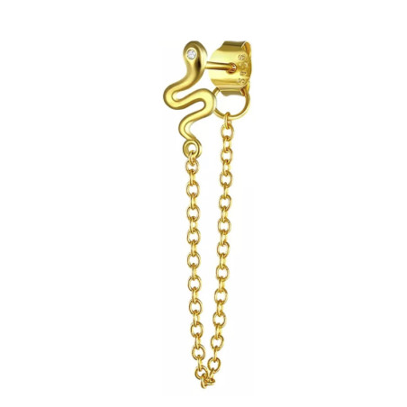PENDIENTE SERPIENTE DORADO EN PLATA 925