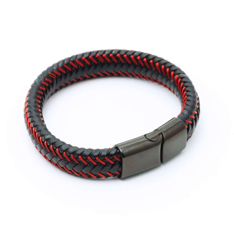 PULSERA REX CUERO & ACERO