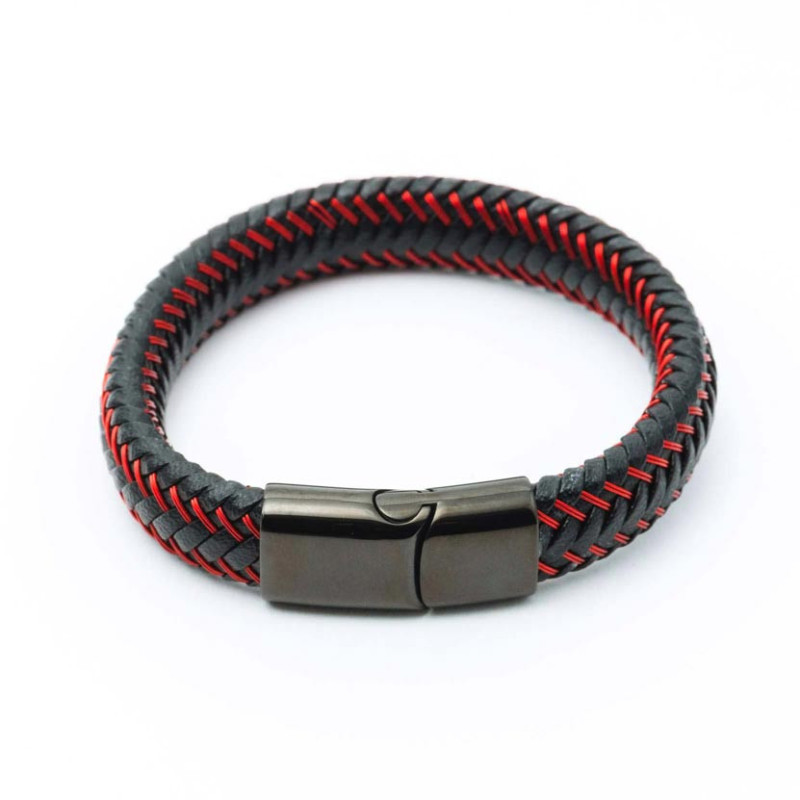 PULSERA REX CUERO & ACERO