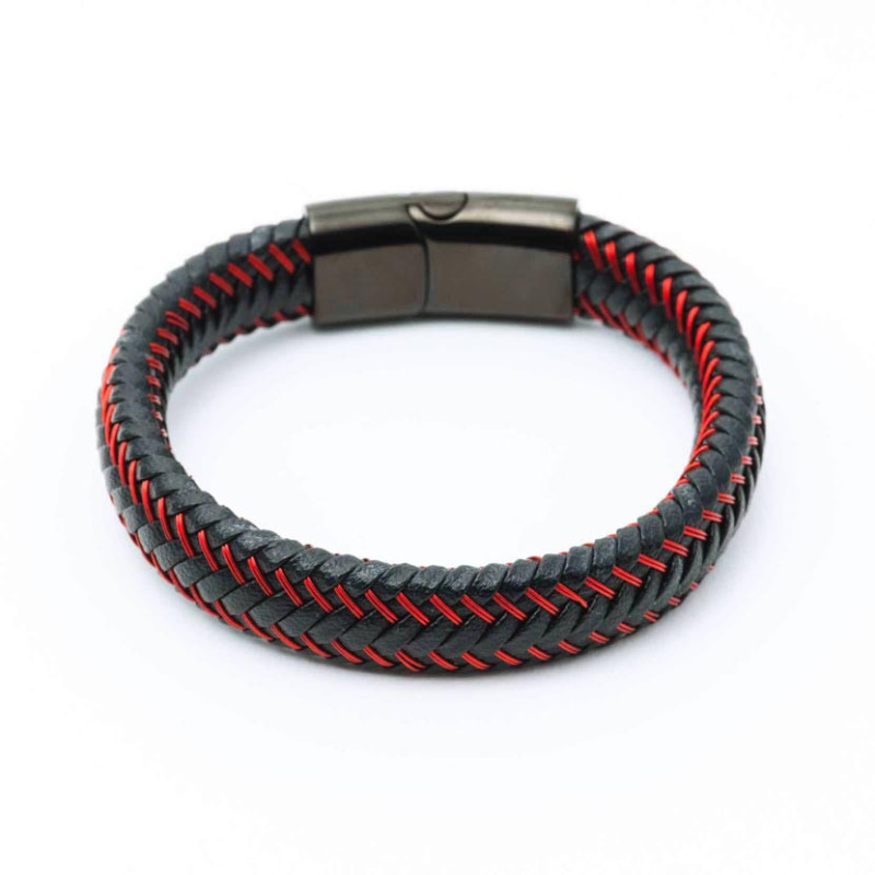 PULSERA REX CUERO & ACERO