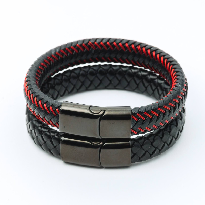 PULSERA REX CUERO & ACERO