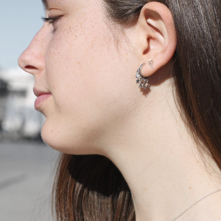 PENDIENTES ARO Y ESTRELLAS DORADOS EN PLATA 925
